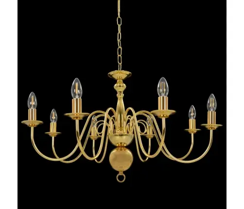 Sietynas, Auksinės Spalvos, 8 X E14 Lemputės