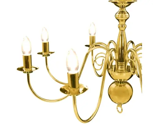 Sietynas, Auksinės Spalvos, 8 X E14 Lemputės