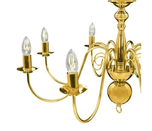 Sietynas, Auksinės Spalvos, 8 X E14 Lemputės