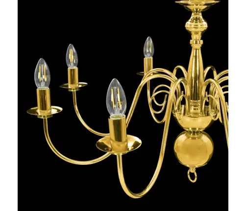 Sietynas, Auksinės Spalvos, 8 X E14 Lemputės