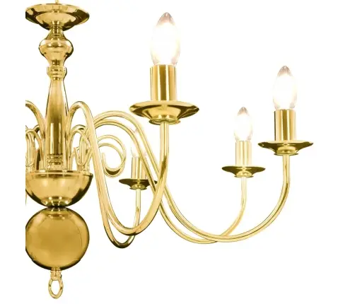 Sietynas, Auksinės Spalvos, 8 X E14 Lemputės
