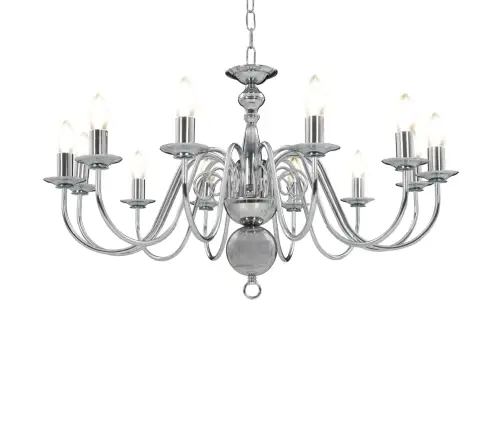 Lustra, Sudraba Krāsā, 12 X E14 Spuldzes Vidaxl