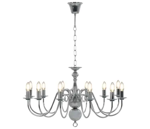 Lustra, Sudraba Krāsā, 12 X E14 Spuldzes Vidaxl