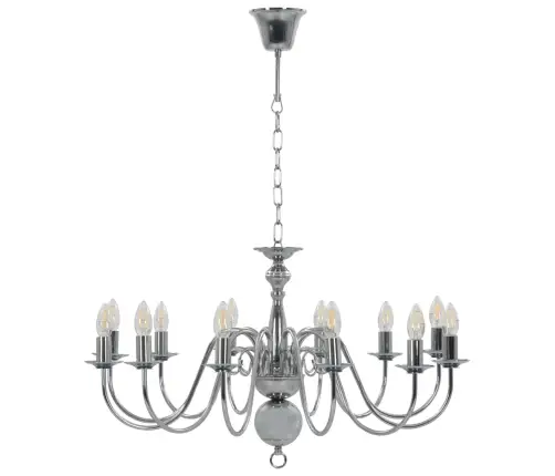 Lustra, Sudraba Krāsā, 12 X E14 Spuldzes Vidaxl