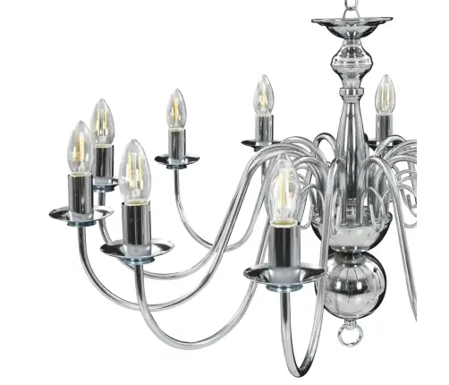 Lustra, Sudraba Krāsā, 12 X E14 Spuldzes Vidaxl