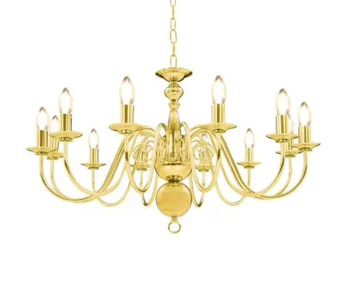 Lustra, Zelta Krāsā, 12 X E14 Spuldzes Vidaxl