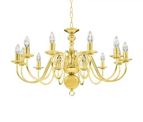 Lustra, Zelta Krāsā, 12 X E14 Spuldzes Vidaxl