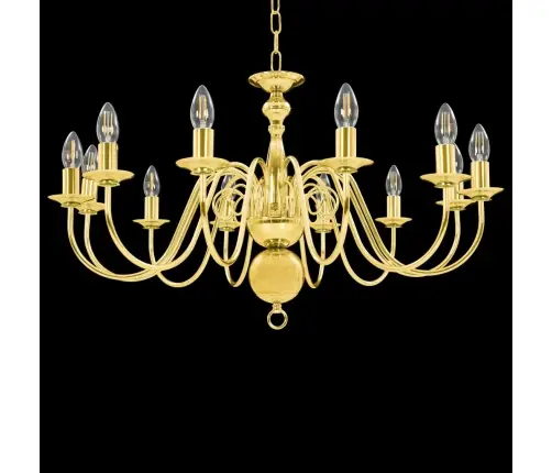 Lustra, Zelta Krāsā, 12 X E14 Spuldzes Vidaxl