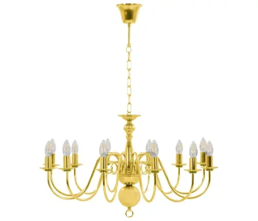 Lustra, Zelta Krāsā, 12 X E14 Spuldzes Vidaxl