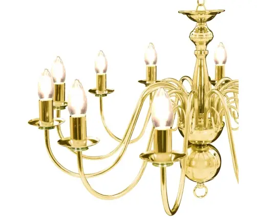 Lustra, Zelta Krāsā, 12 X E14 Spuldzes Vidaxl