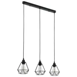 Griestu Lampa Ar Dimantu Dizainu, Melna, 3 X E27 Spuldzes Vidaxl