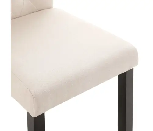 Valgomojo Kėdės, 2 Vnt., Kreminės Spalvos, Audinys Valgomojo Kėdės, 2 Vnt., Kreminės Spalvos, Audinys