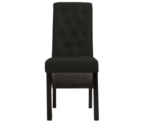 Virtuves Krēsli, 2 Gab., Melns Audums Vidaxl