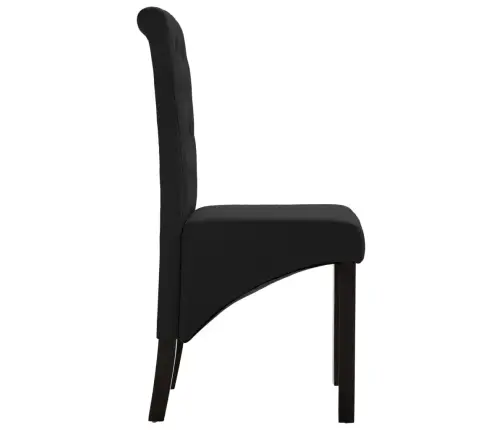 Virtuves Krēsli, 2 Gab., Melns Audums Vidaxl
