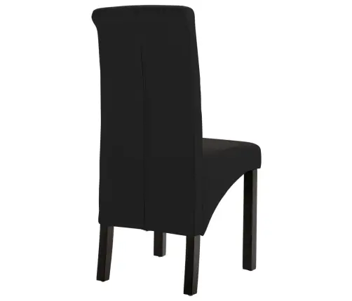 Virtuves Krēsli, 2 Gab., Melns Audums Vidaxl