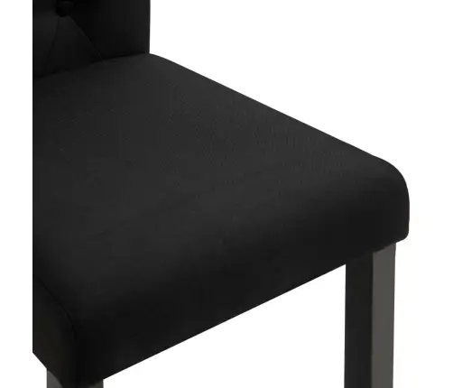 Virtuves Krēsli, 2 Gab., Melns Audums Vidaxl