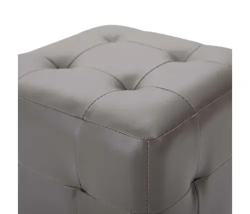 Naktiniai Staliukai, 2Vnt., Pilkos Sp., 30X30X30cm Dirbt. Oda