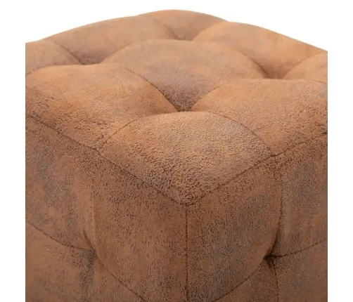 Naktinės Spintelės, 2Vnt., Rudos, 30X30X30cm Dirbtinė Oda