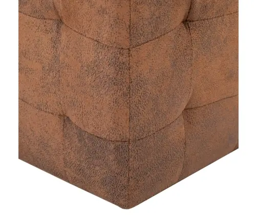 Naktinės Spintelės, 2Vnt., Rudos, 30X30X30cm Dirbtinė Oda