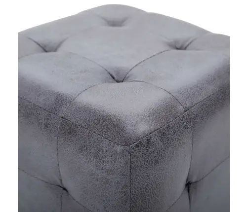 Naktinės Spintelės, 2Vnt., Pilkos, 30X30X30cm Dirbtinė Oda