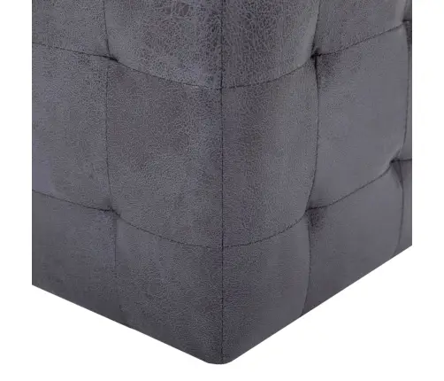 Naktinės Spintelės, 2Vnt., Pilkos, 30X30X30cm Dirbtinė Oda