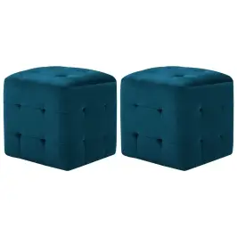 Naktsskapīši, 2 Gab., Zili, 30X30X30 Cm, Samts Vidaxl