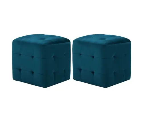 Naktsskapīši, 2 Gab., Zili, 30X30X30 Cm, Samts Vidaxl