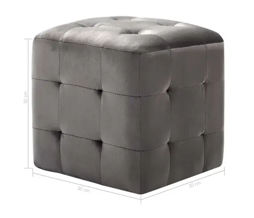 Öökapid 2 Tk, Hall, 30 X 30 X 30 cm Sametkangas