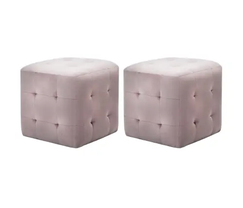 Naktsskapīši, 2 Gab., Rozā, 30X30X30 Cm, Samts Vidaxl