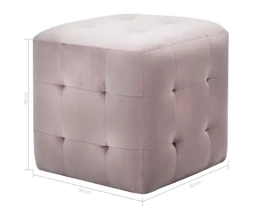 Naktsskapīši, 2 Gab., Rozā, 30X30X30 Cm, Samts Vidaxl