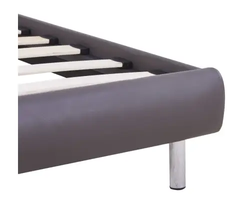 Gultas Rāmis Ar Led, Pelēka Mākslīgā Āda, 90X200 Cm Vidaxl