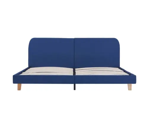 Gultas Rāmis Bez Matrača, Zils, Audums, 150X200 Cm Vidaxl