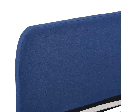 Gultas Rāmis Bez Matrača, Zils, Audums, 150X200 Cm Vidaxl