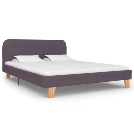 Gultas Rāmis Bez Matrača Taupe Audums 135X190 Cm Vidaxl