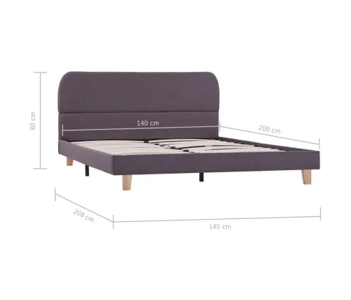 Gultas Rāmis Bez Matrača Taupe Audums 135X190 Cm Vidaxl