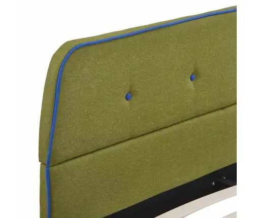 Gultas Rāmis Bez Matrača, Zaļš, Audums, 135X190 Cm Vidaxl