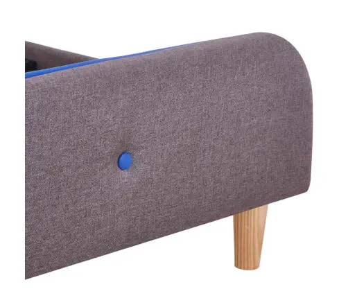 Gultas Rāmis Bez Matrača, Pelēkbrūns, Audums, 150X200 Cm Vidaxl