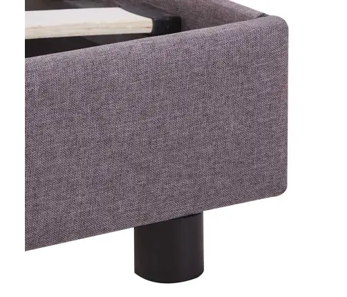 Gultas Rāmis Bez Matrača Taupe Audums 135X190 Cm Vidaxl