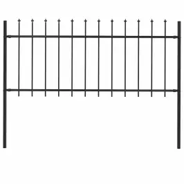 Dārza Žogs Ar Šķēpu Galiem, Tērauds, 181X80 Cm, Melns Vidaxl