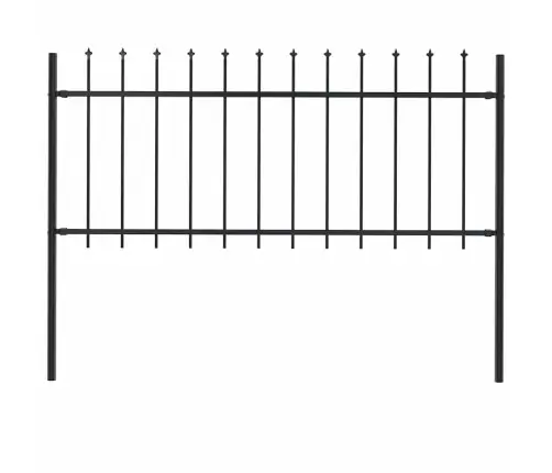 Dārza Žogs Ar Šķēpu Galiem, Tērauds, 181X80 Cm, Melns Vidaxl