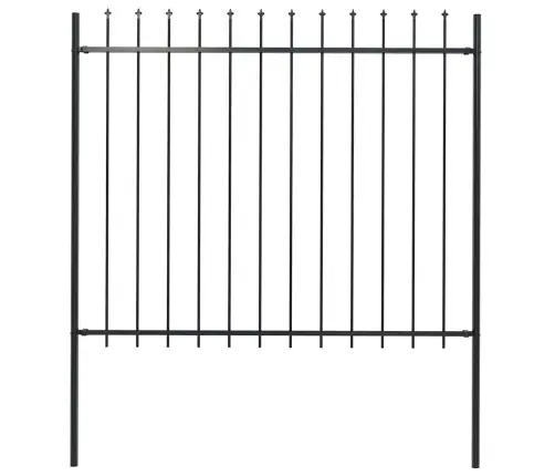 Dārza Žogs Ar Šķēpu Galiem, Tērauds, 181 Cm, Melns Vidaxl