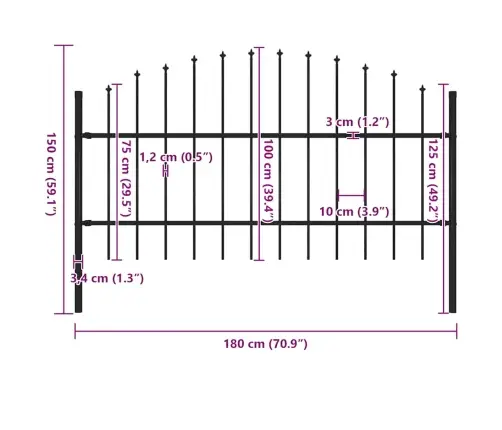 Aiapiire Odaotsaga, Terasest, 181 X 100 cm Must