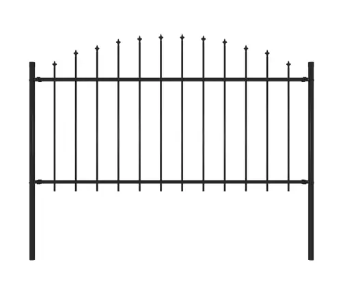 Dārza Žogs Ar Šķēpu Galiem, Tērauds, 181X150 Cm, Melns Vidaxl