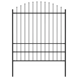 Dārza Žogs Ar Šķēpu Galiem, Tērauds, 181X200 Cm, Melns Vidaxl