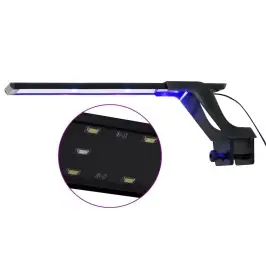 Akvārija Led Lampa Ar Stiprinājumu, 35-55 Cm, Zila Un Balta Vidaxl