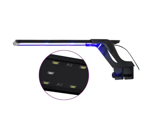 Akvārija Led Lampa Ar Stiprinājumu, 35-55 Cm, Zila Un Balta Vidaxl