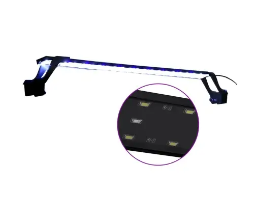 Akvārija Led Lampa Ar Stiprinājumiem, 75-90 Cm, Zila Un Balta Vidaxl