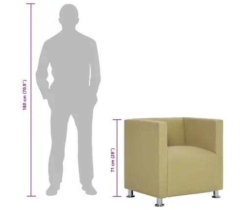 Kuubikukujuline Tugitool, Roheline, Kangas