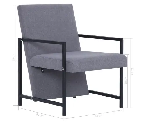 Atpūtas Krēsls, Gaiši Pelēks Audums Vidaxl