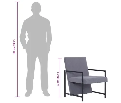Atpūtas Krēsls, Gaiši Pelēks Audums Vidaxl